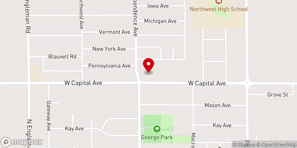 Map showing location of First-Faith United Methodist Church