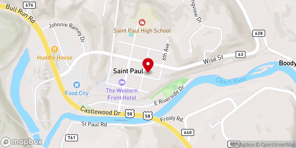Map showing location of St. Mark's Episcopal Church