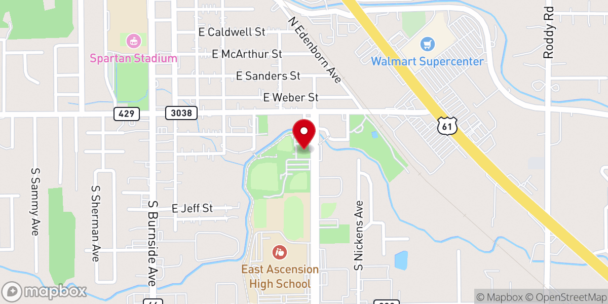 Map showing location of Gonzales Civic Center