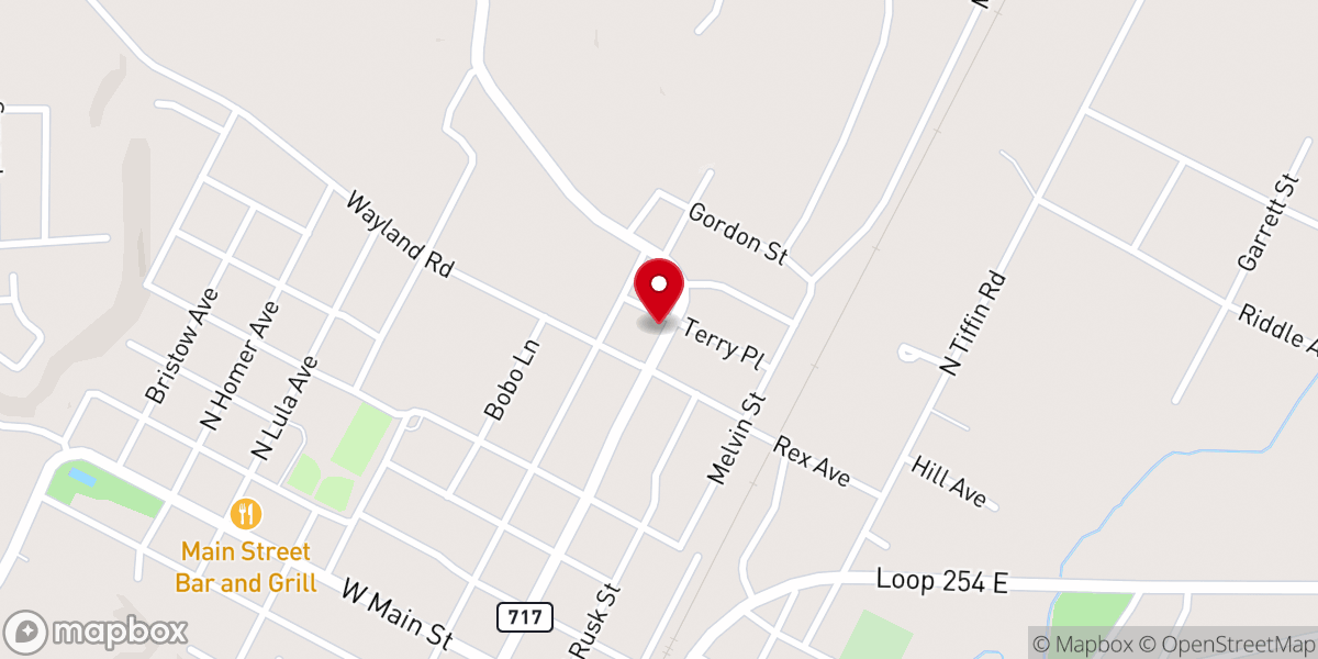 Map showing location of First United Pentecostal Church