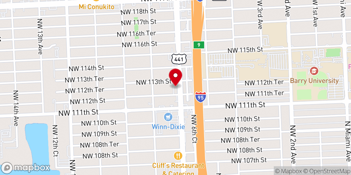 Map showing location of Juene Jesus Miracle Church