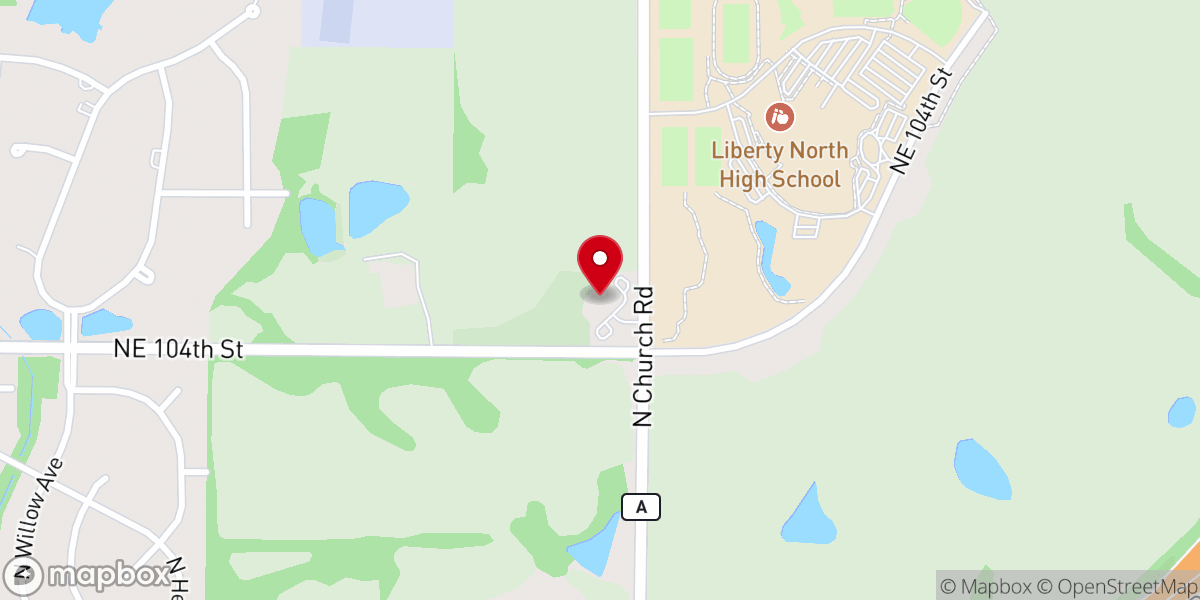 Map showing location of Hosanna! Lutheran Church