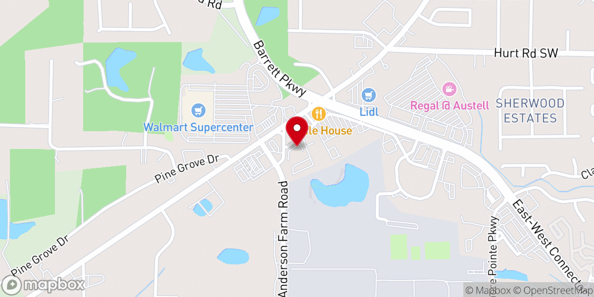 Map showing location of The Redeemed Christian Church of God - The House of Glory, Austell Georgia