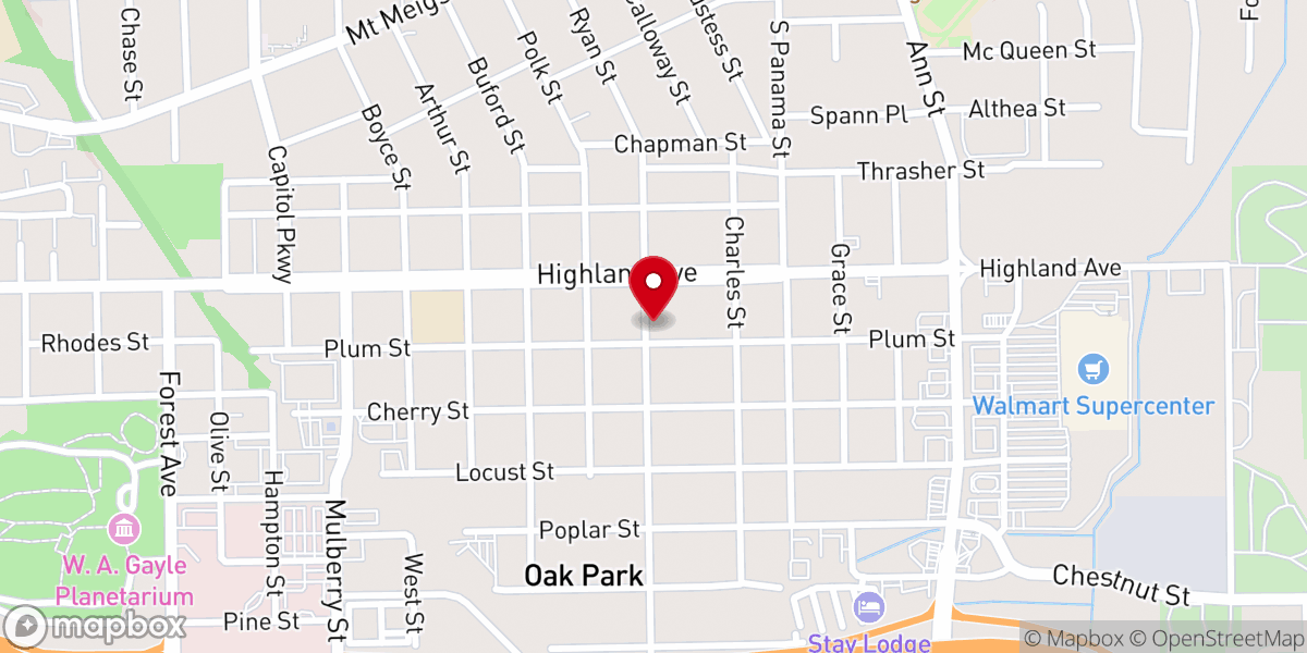 Map showing location of Love Center Church-Montgomery