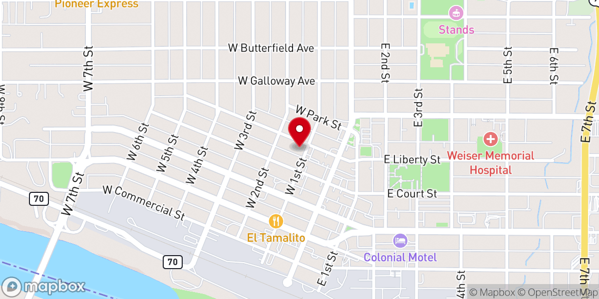 Map showing location of First Baptist Church