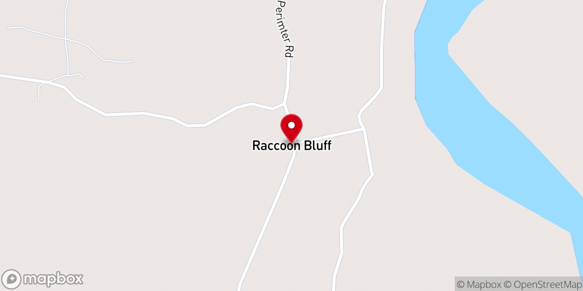 Map showing location of Raccoon Bluff