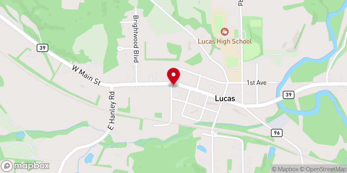 Map showing location of St Paul Lutheran Church