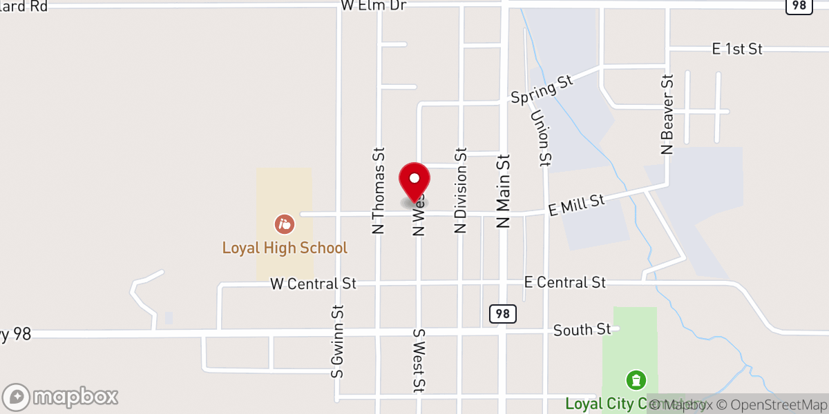 Map showing location of Trinity Lutheran Church