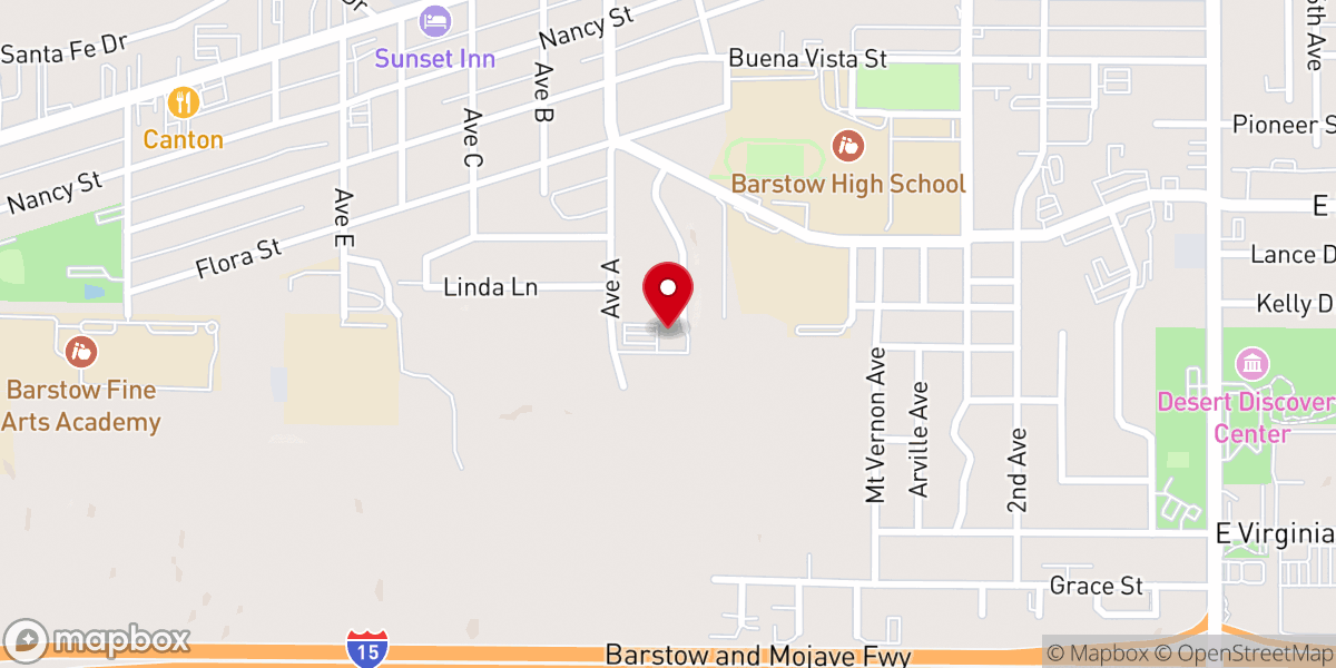 Map showing location of Crossroads Assembly Barstow