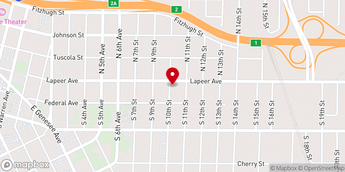 Map showing location of Corinthian Baptist Church