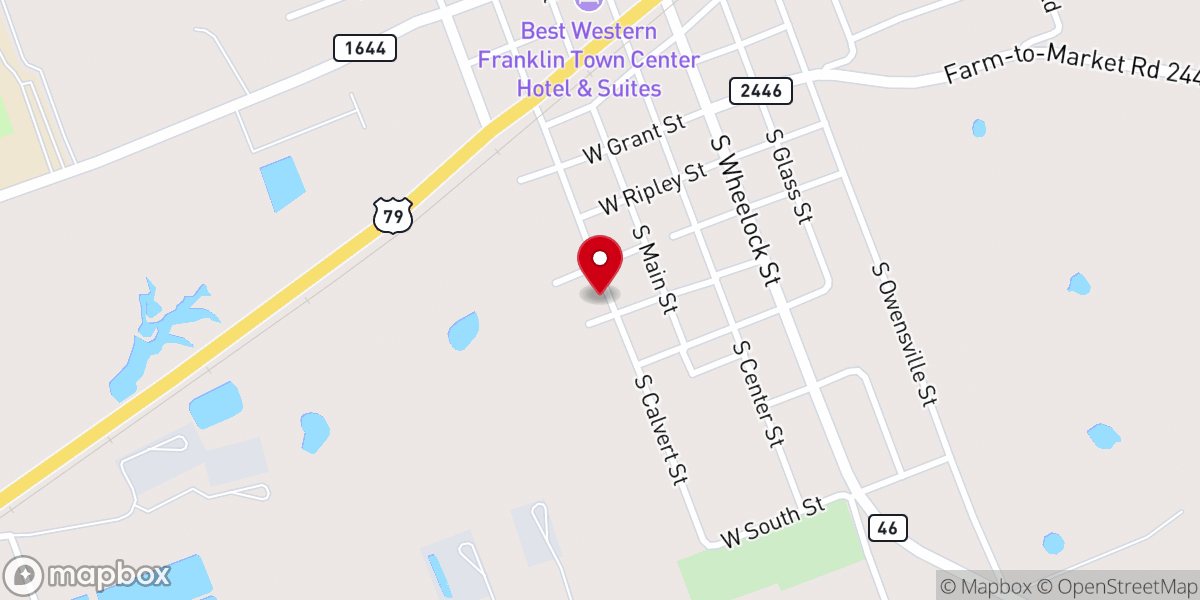 Map showing location of South New Hope Baptist Church