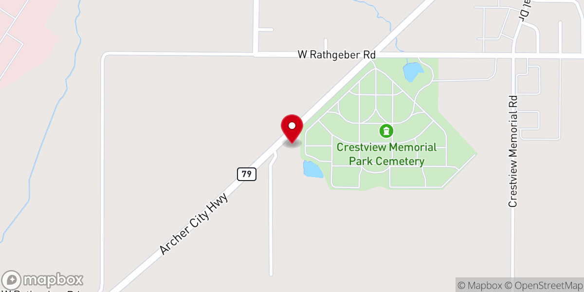 Map showing location of Crestview Church of Christ