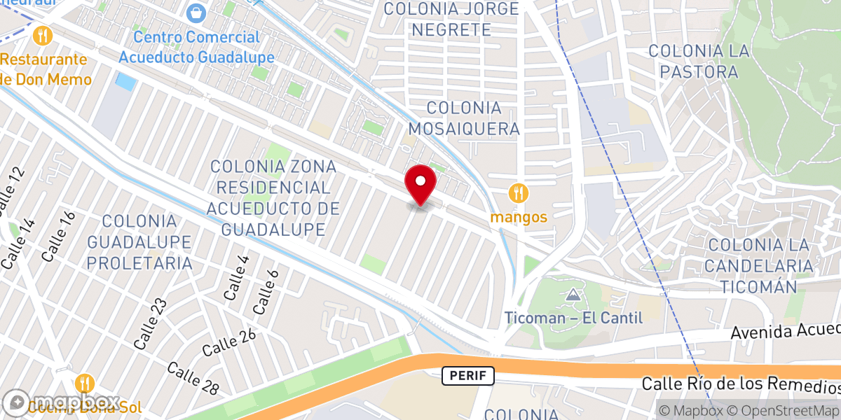 Map showing location of Iglesia Biblica Evangelica Acueducto