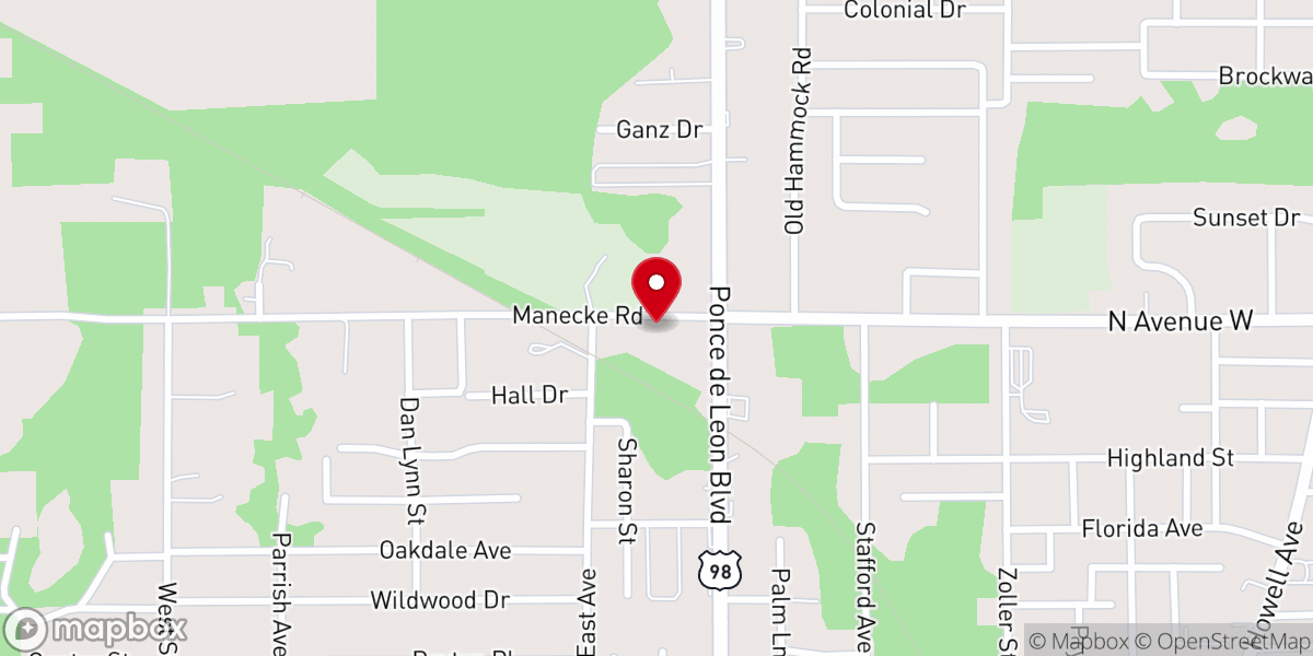 Map showing location of Gulf Ridge Park Baptist Church