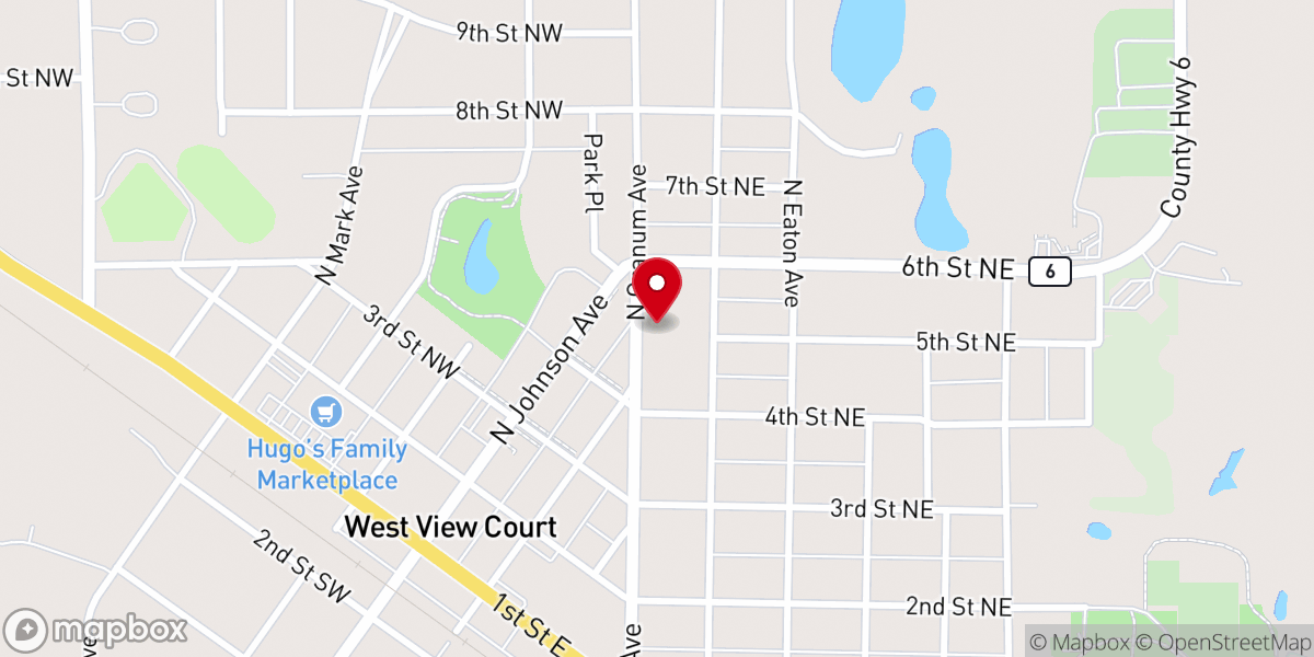 Map showing location of First English Lutheran Church