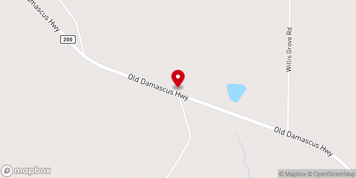 Map showing location of White Pond Church