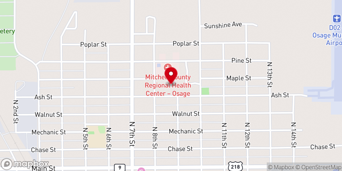 Map showing location of Our Saviours Lutheran Church
