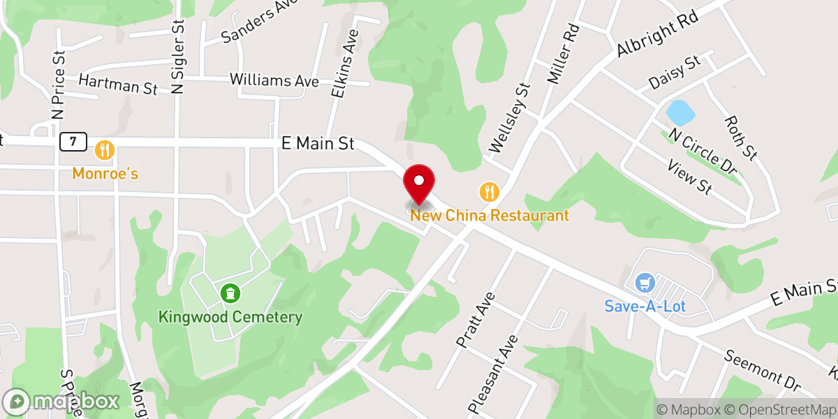 Map showing location of Saint Sebastian Catholic Church
