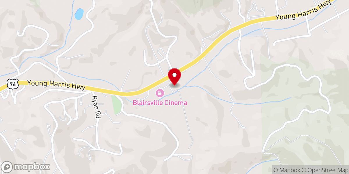 Map showing location of Blairsville Galaxy Bowling
