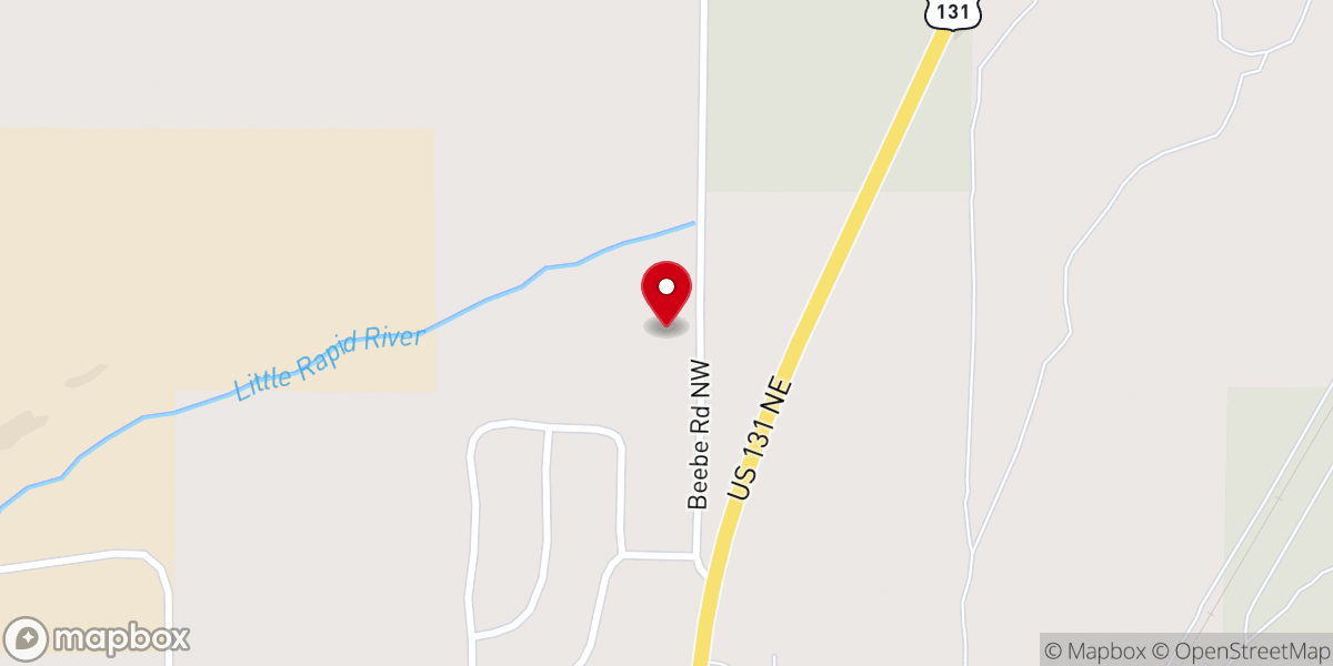 Map showing location of Kalkaska Unified Ministries for Christ