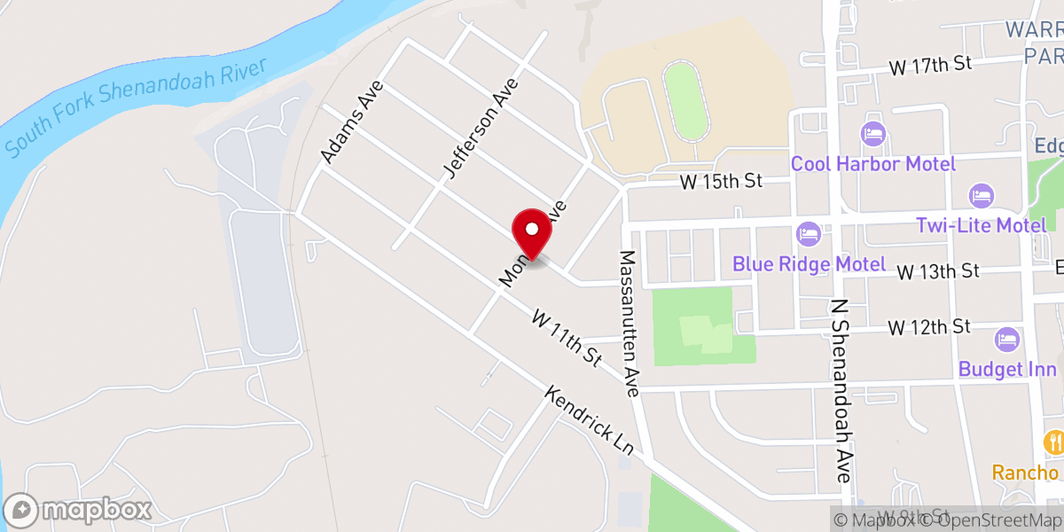 Map showing location of Front Royal Church of the Nazarene