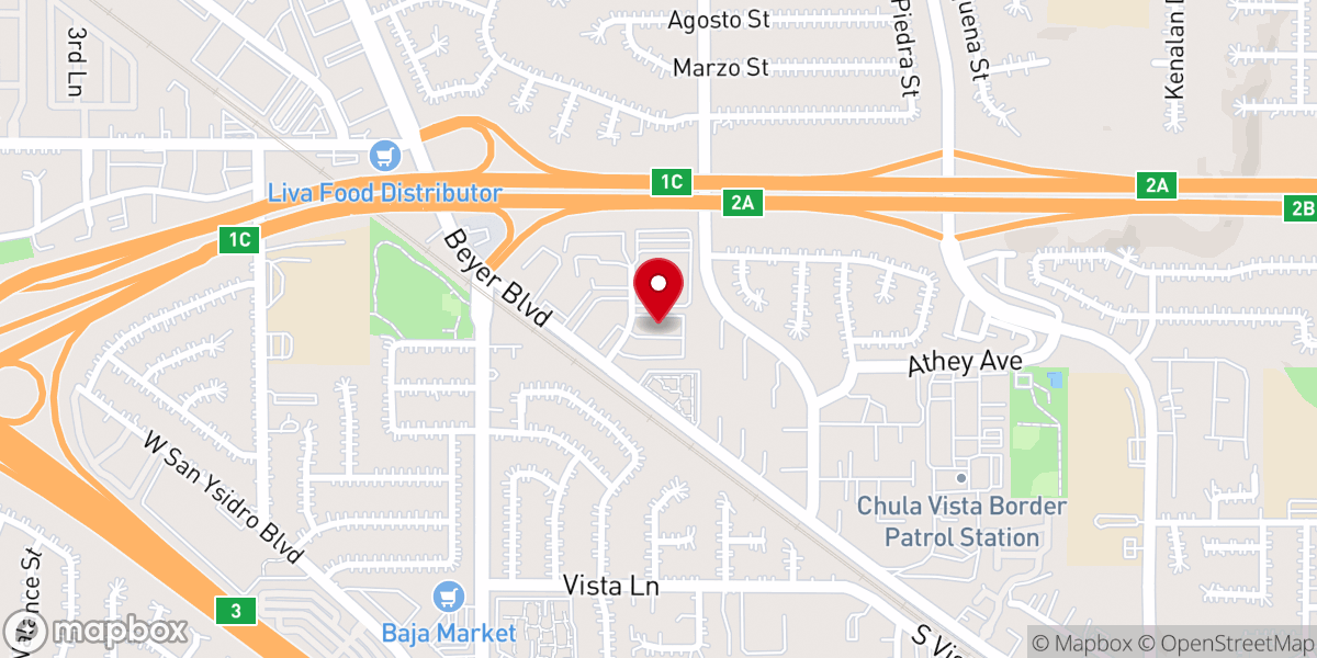 Map showing location of Victory Outreach San Ysidro