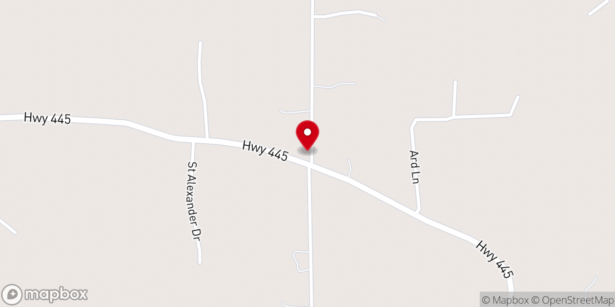 Map showing location of New Sharon Baptist Church