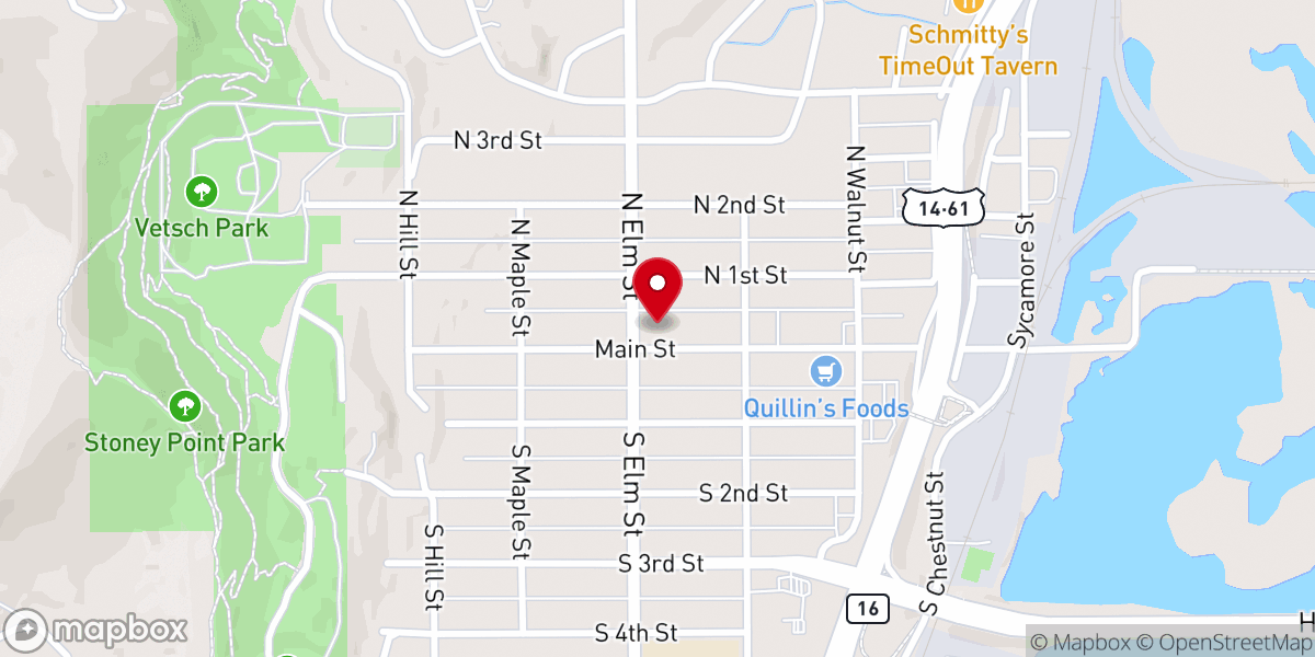 Map showing location of First Lutheran Parking