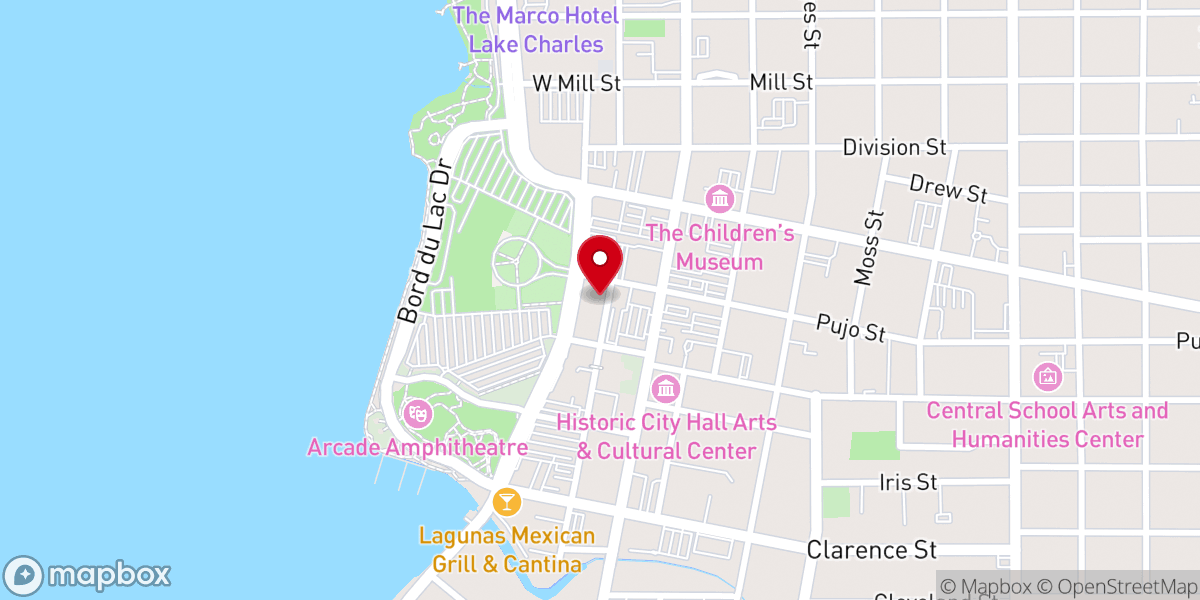 Map showing location of SWLA Law Center