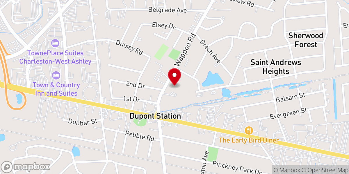 Map showing location of Saint Andrews Presbyterian Church