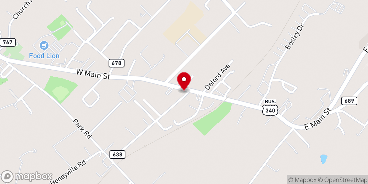 Map showing location of Stanley United Methodist Church