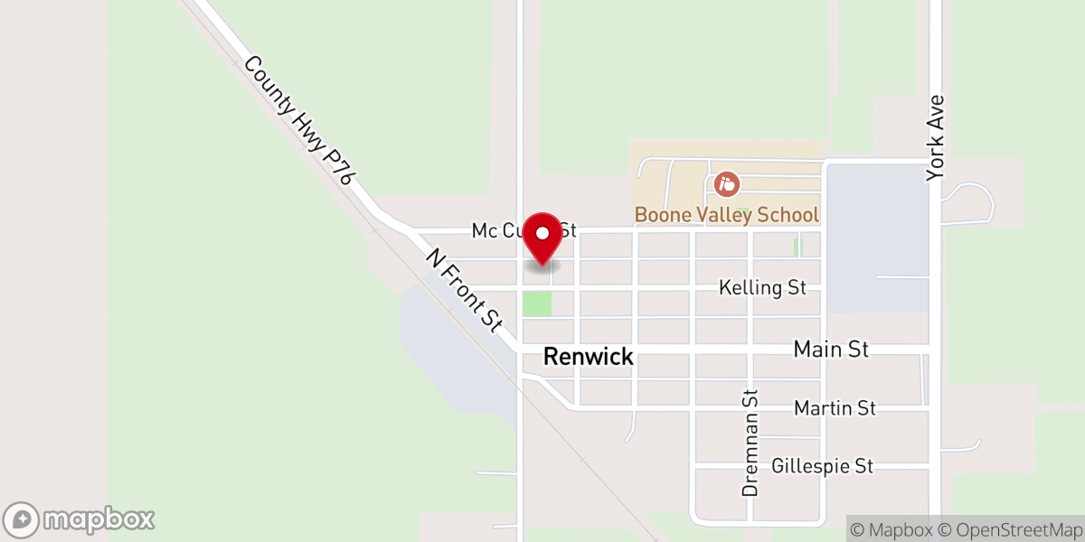 Map showing location of United Methodist Church