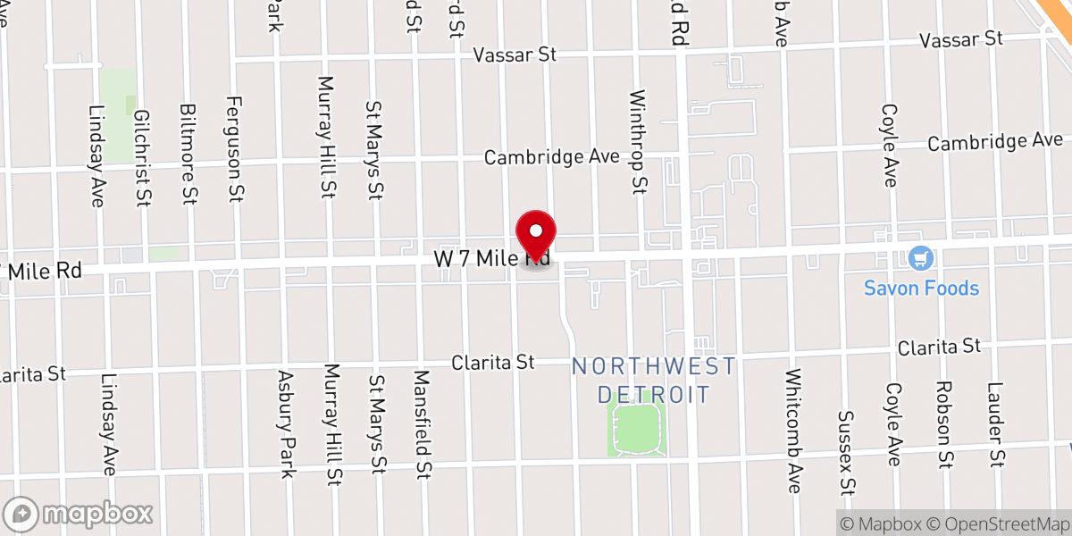 Map showing location of Daylight Christian Center