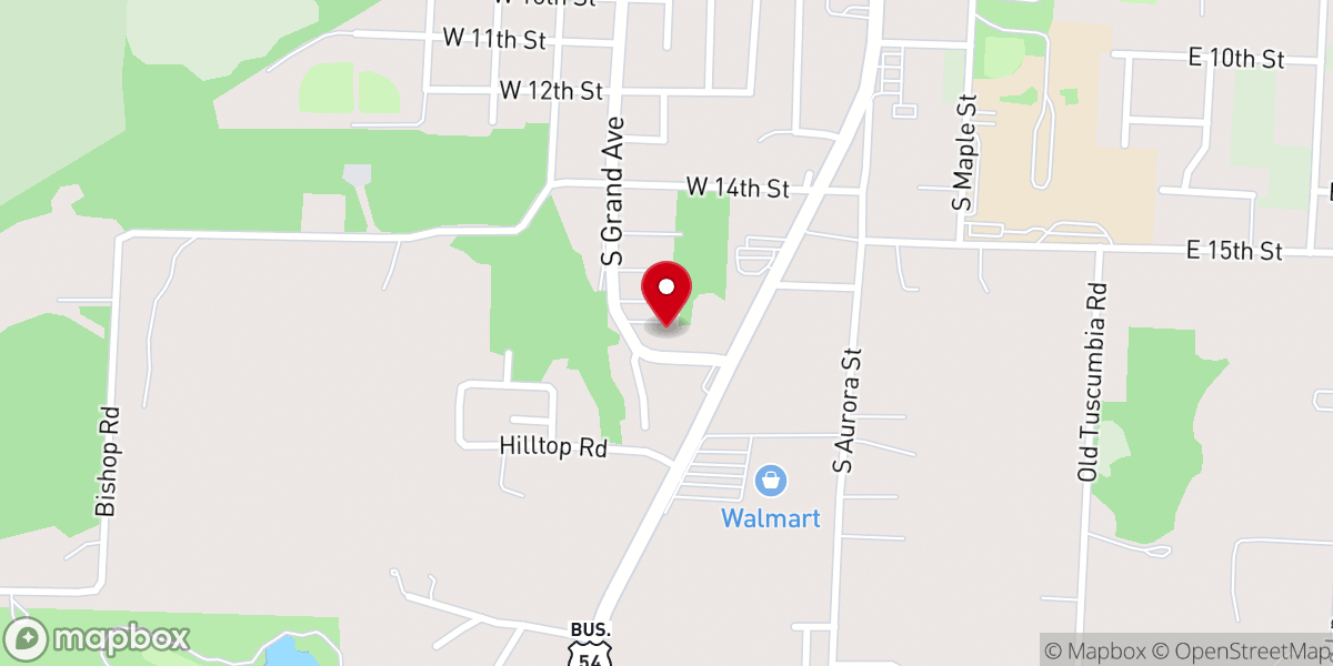 Map showing location of Bible Way Church of Eldon