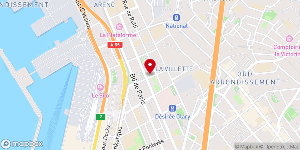 Map showing location of Eglise Saint Martin d'Arenc