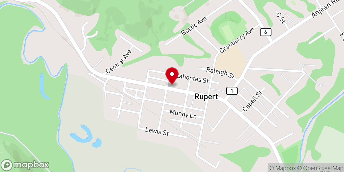 Map showing location of Faith Baptist Church