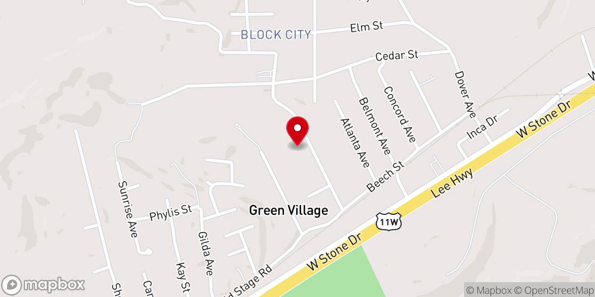 Map showing location of Mt. Moriah Baptist Church