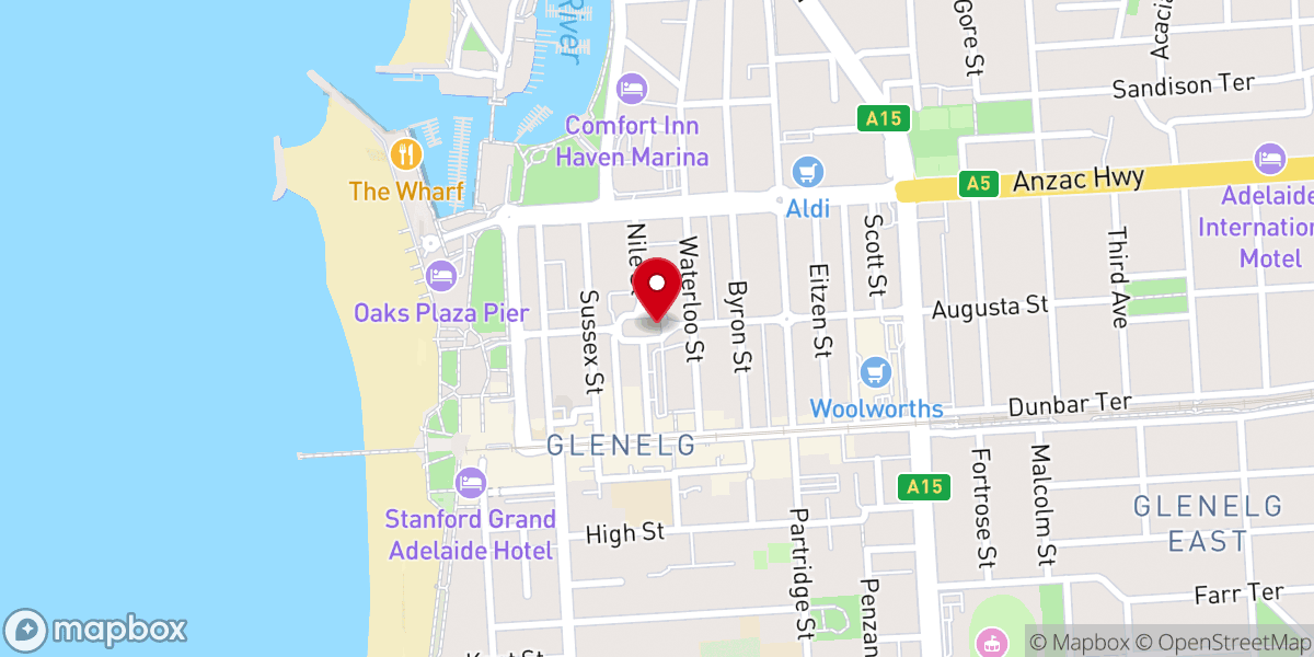 Map showing location of St Peter's Anglican Church