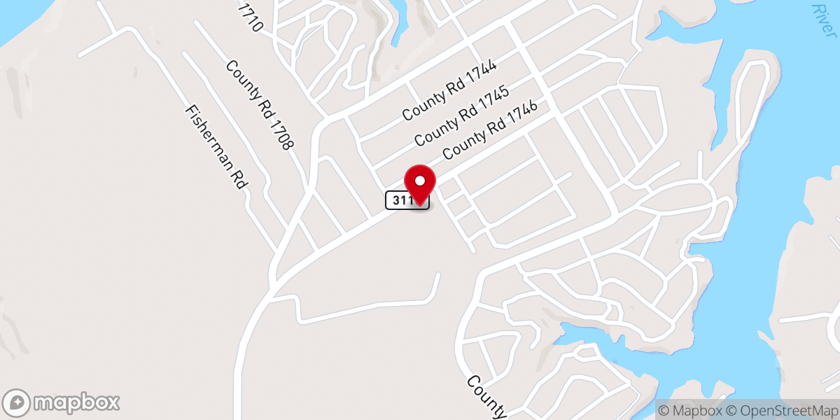 Map showing location of Community Center