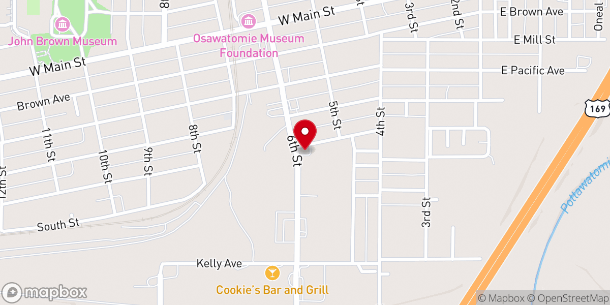 Map showing location of Whistle Stop Cafe