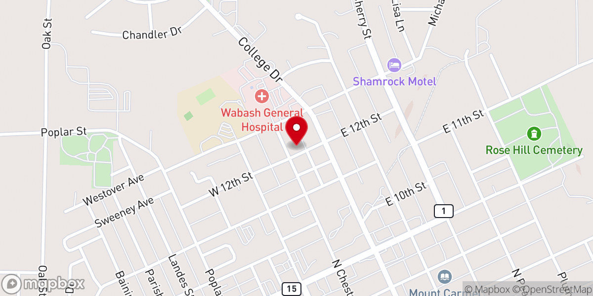 Map showing location of First General Baptist Church