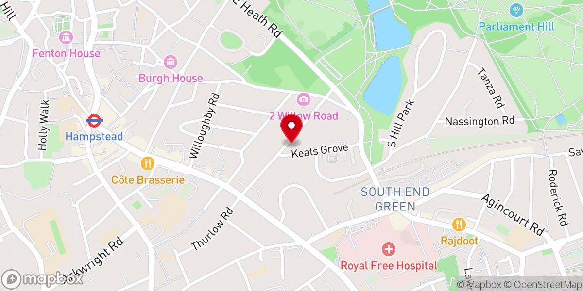 Map showing location of St John's, Downshire Hill