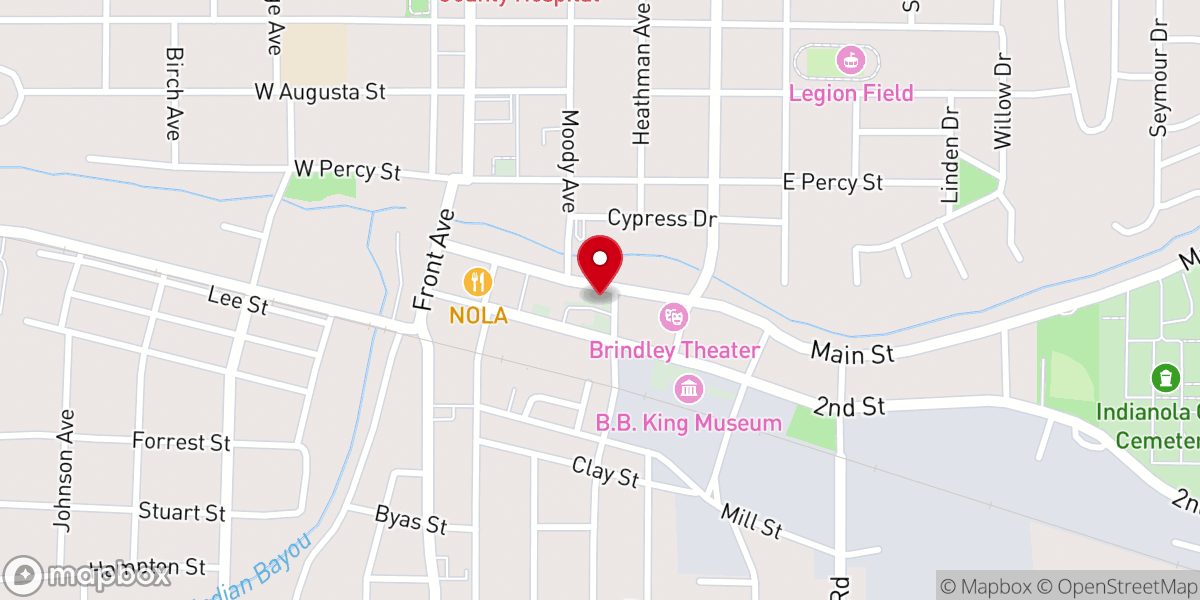 Map showing location of Pavilion at Indianola First Methodist Church