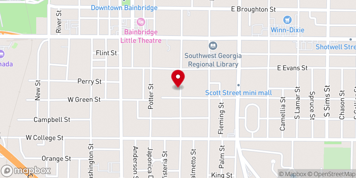 Map showing location of Nelson Chapel African Methodist Episcopal Church