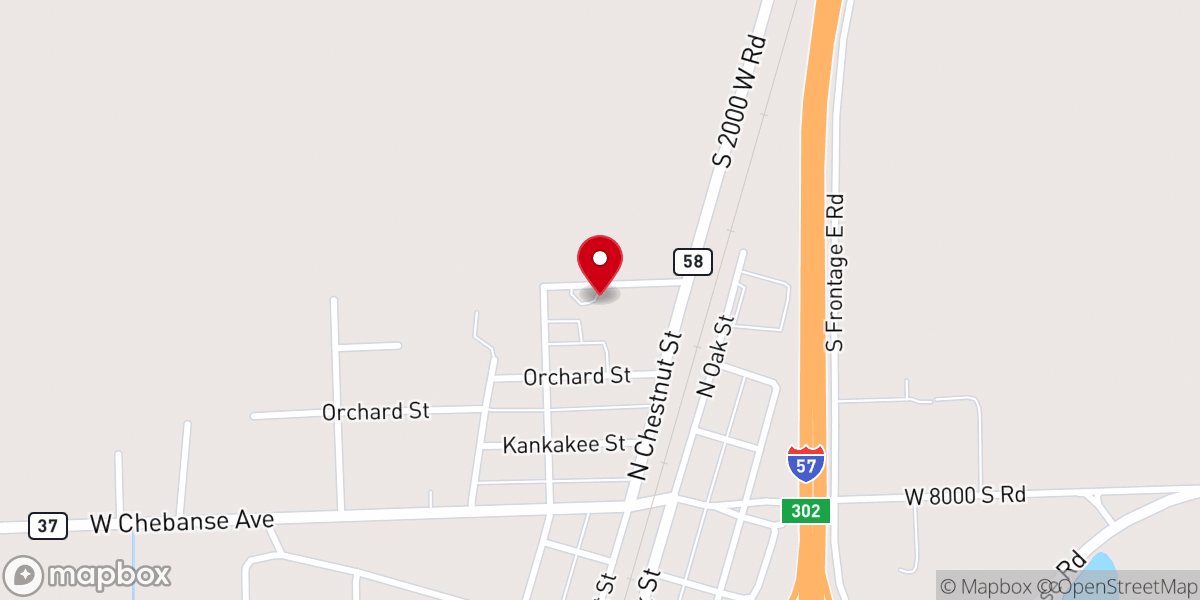 Map showing location of Zion Lutheran Church