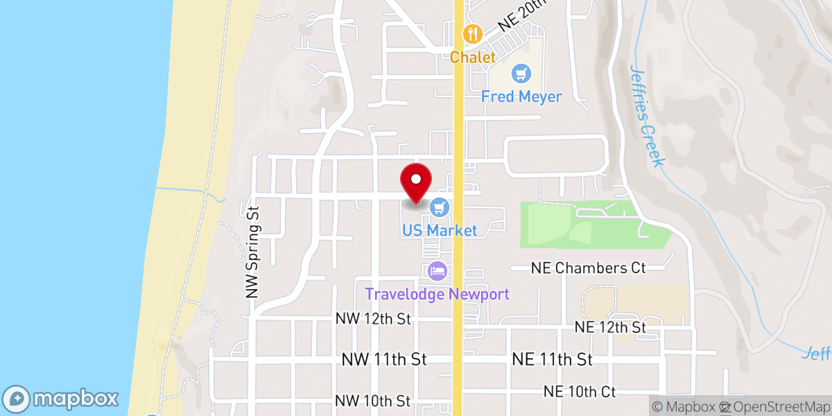 Map showing location of Newport Foursquare Church