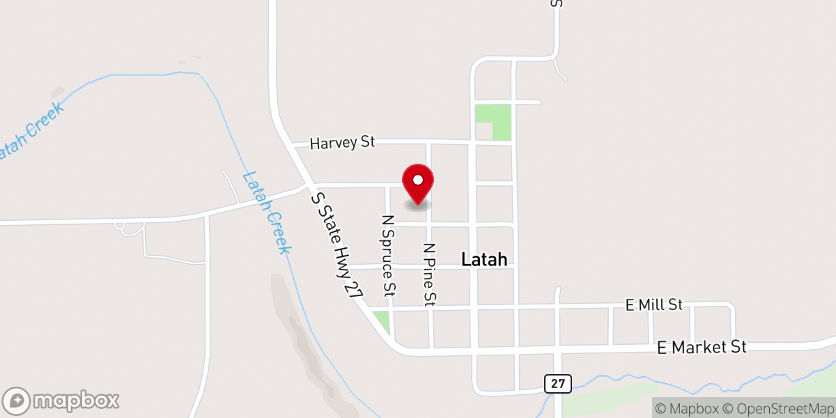 Map showing location of Latah Country Bible Church