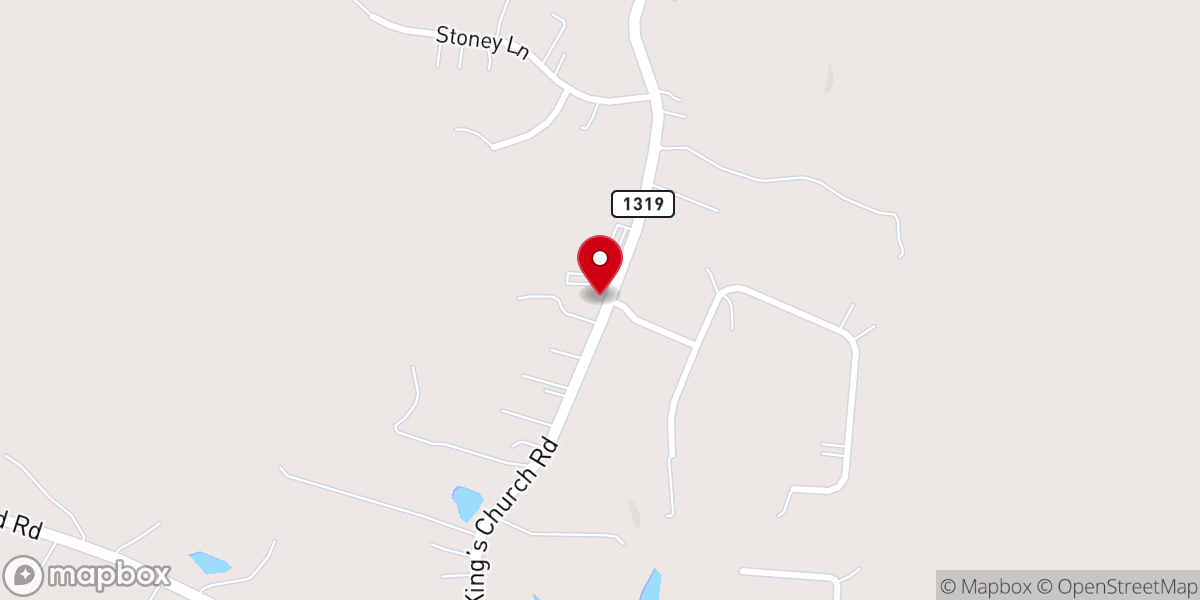 Map showing location of Kings Baptist Church