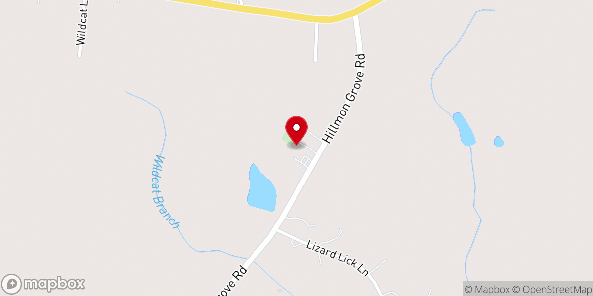 Map showing location of Hillmon Grove Baptist