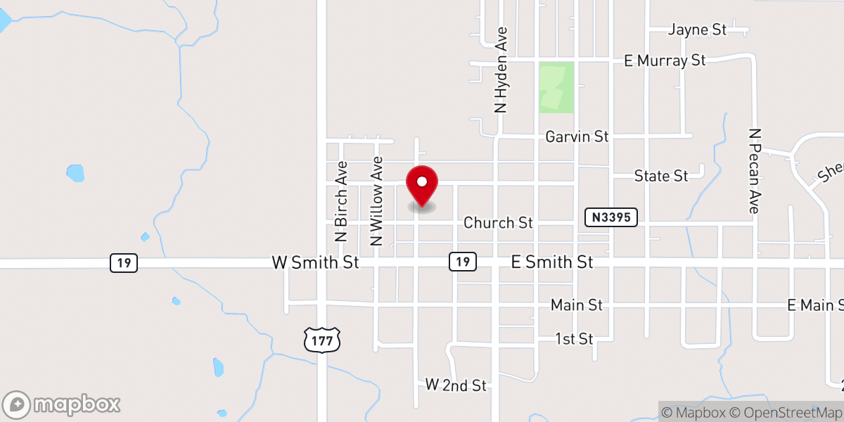 Map showing location of Cornerstone Assembly of God Church